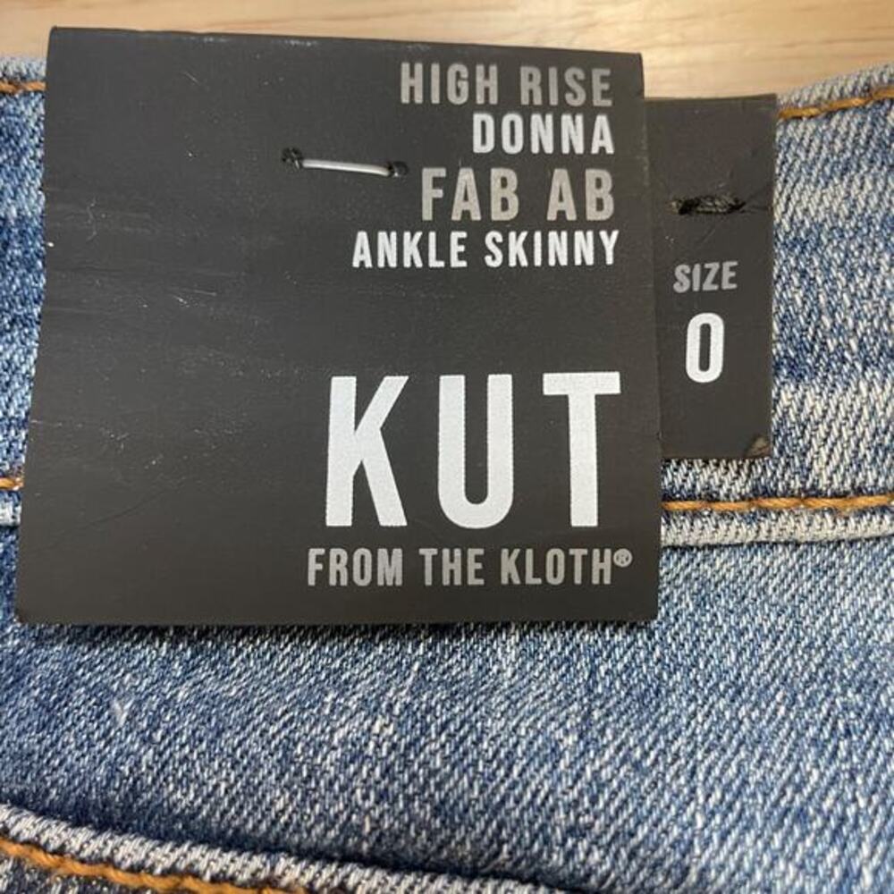 Kut‎ From The Kloth Women's High Rise Donna Fab Ab Ankle Skinny Jeans Size 0 - Picture 3 of 6